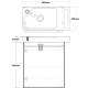 Meuble lave-mains strié Beige cachemire avec lave-mains et porte serviette intégré pour Robinet à gauche Solo