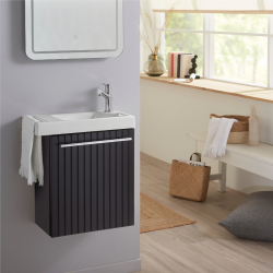 PACK MEUBLE HOUSTON 2 NOIR STRIE + ROBINET DUO + ACCESS