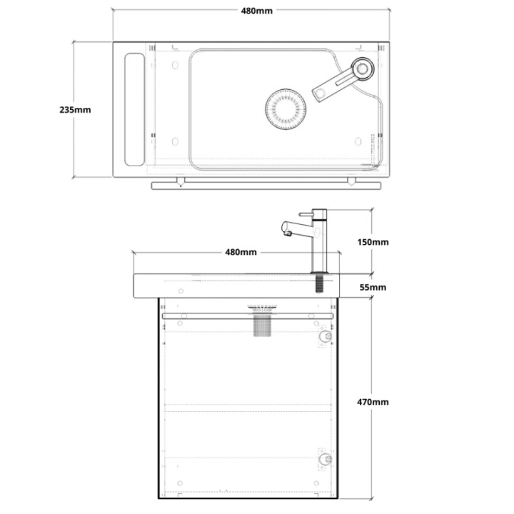 PACK MEUBLE HOUSTON 2 NOIR STRIE + ROBINET DUO + ACCESS