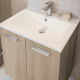 ENSEMBLE MEUBLE SALLE DE BAIN 60 CM + MIROIR + COLONNE ALBAN
