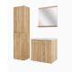 ENSEMBLE MEUBLE SALLE DE BAIN 60 CM + MIROIR + COLONNE ALBAN