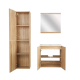 ENSEMBLE MEUBLE SALLE DE BAIN 60 CM + MIROIR + COLONNE ALBAN