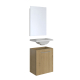 Pack meuble lave-mains avec miroir - L 40 x H 51 x P 25 cm - chêne hamilton - Belem