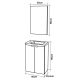 Pack meuble lave-mains avec miroir - dérouleur - porte serviette - L 40 x H 60 x P 25.2 cm - Closy