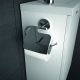 Pack meuble lave-mains avec miroir - dérouleur - porte serviette - L 40 x H 60 x P 25.2 cm - Closy