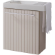Meuble lave-mains strié Beige cachemire avec lave-mains et porte serviette intégré pour Robinet à gauche Solo
