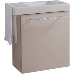 Meuble lave-mains Beige cachemire avec porte serviette intégré pour Robinet à droite Solo