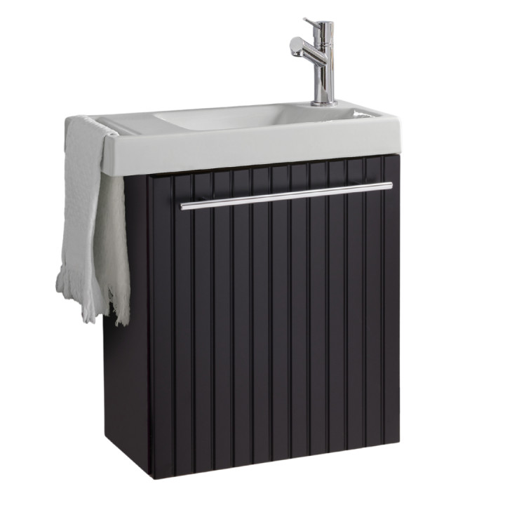 PACK MEUBLE HOUSTON 2 NOIR STRIE + ROBINET DUO + ACCESS