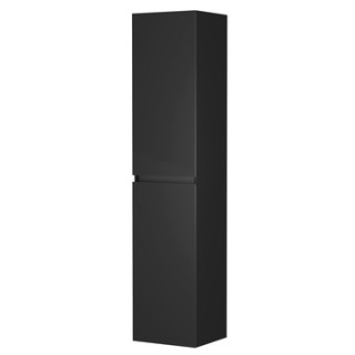 Meuble colonne salle de bain 180 cm suspendu - Noir mat - Donna - Allibert