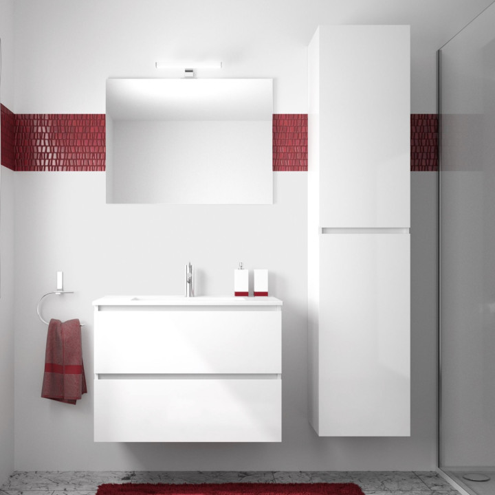 Meuble colonne 180 cm Blanc mat DONNA