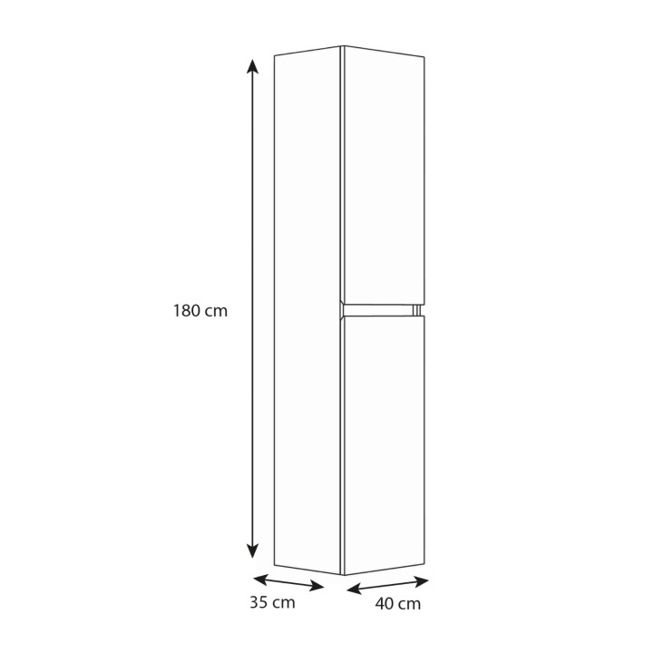Meuble colonne 180 cm Blanc mat DONNA