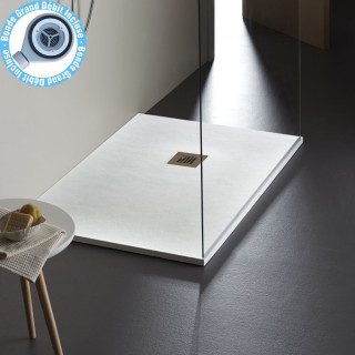 Receveur de douche extra plat à poser 80x120 Design reflet ardoisé Blanc