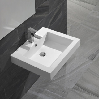 Vasque Semi encastrable ou à suspendre en solid surface 46 cm - Empezo