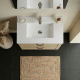 Meuble salle de bain 80 cm - Plan vasque céramique - Effet chêne hamilton - A suspendre - Cambridge