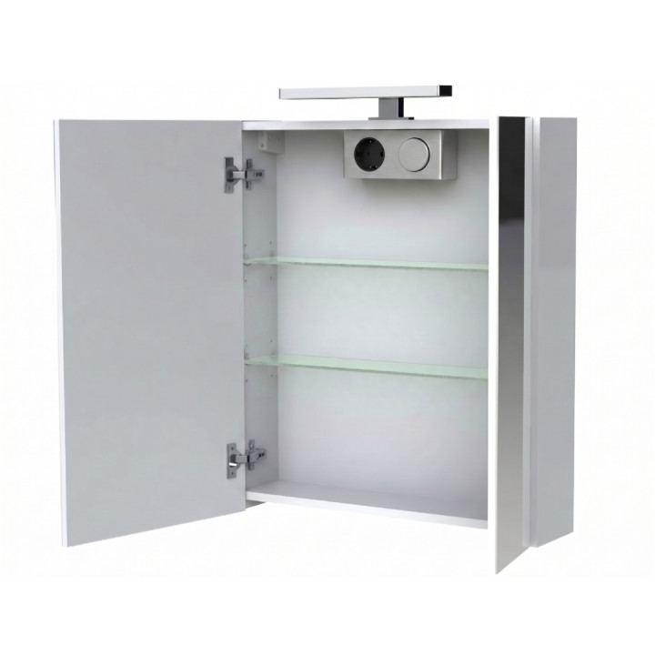 Armoire de toilette éclairante 2 portes 60 cm blanche Juno 2