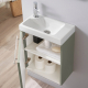 Pack lave-mains Vert Strié - Mitigeur à gauche - L.42.5 X H. 52.5 cm - Hamac 2