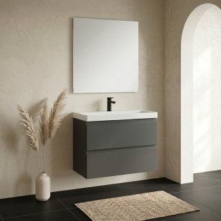 Meuble salle de bain-80x37.5cm-Gain de place -Gris anthracite Mat-Moduo Slim