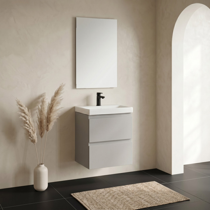 MEUBLE DE SALLE DE BAIN 50X35CM FAIBLE PROFONDEUR GRIS