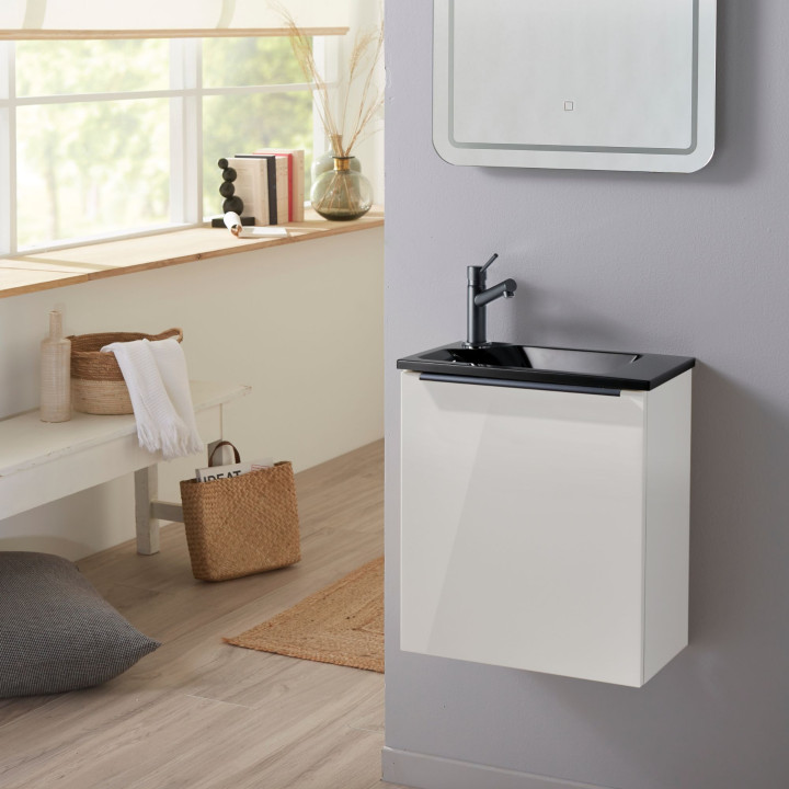 MEUBLE HAMAC BLANC +HANOS NOIR+ POIGNEE NOIRE + MIT NOIR