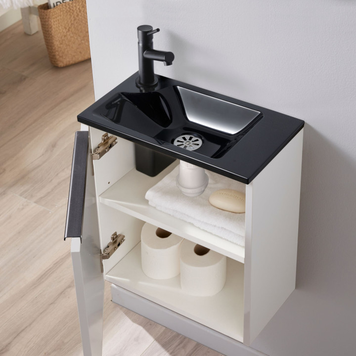 MEUBLE HAMAC BLANC +HANOS NOIR+ POIGNEE NOIRE + MIT NOIR