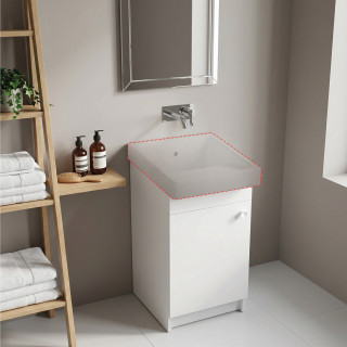 Meuble blanc pour bac à laver