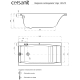 Baignoire rectangulaire VIRGO 140x75 encastrable en acrylique + tablier central