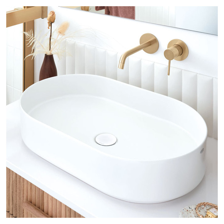 Ensemble bonde + siphon gain de place D32 pour vasque- Faible hauteur - Quick clack - Dôme blanc - Nano 6.7 - 30724953