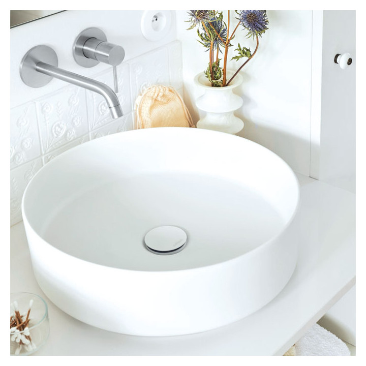 Bonde universelle laiton blanc mat pour lavabo vasque avec ou sans trop plein - 30724962
