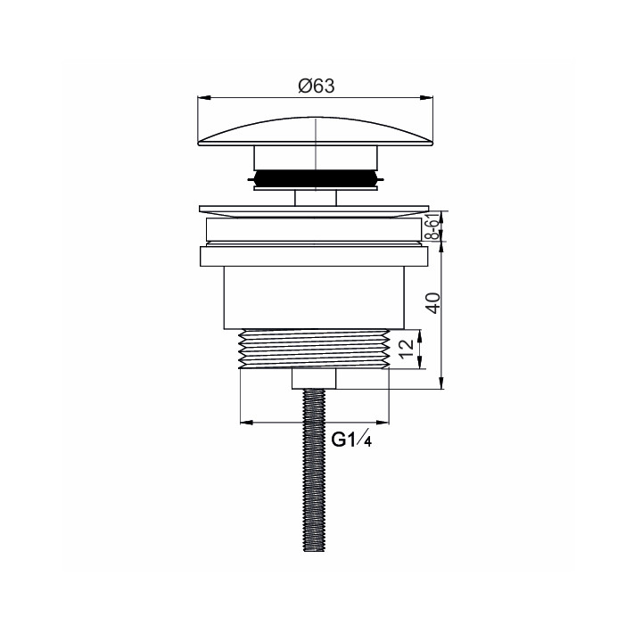 Bonde universelle laiton chromé pour lavabo vasque avec ou sans trop plein - 30723419