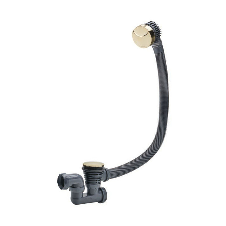 Vidage complet de baignoire NF à câble finition ABS doré brossé L. 700 mm - 30724978