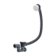 Vidage complet de baignoire NF à câble finition ABS blanc mat L. 700 mm - 30724977