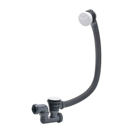 Vidage complet de baignoire NF à câble finition ABS blanc mat L. 700 mm - 30724977