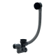 Vidage complet de baignoire NF à câble finition ABS noir mat L. 700 mm - 30724541