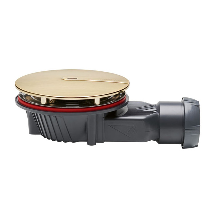 Bonde de douche horizontale extraplate 58 mm diam. 90 - doré brossé - 30724968