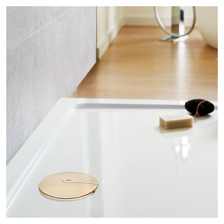 Bonde de douche horizontale extraplate 58 mm diam. 90 - doré brossé - 30724968