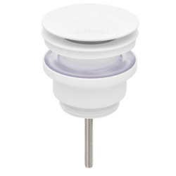 Bonde universelle laiton blanc mat pour lavabo vasque avec ou sans trop plein - 30724962