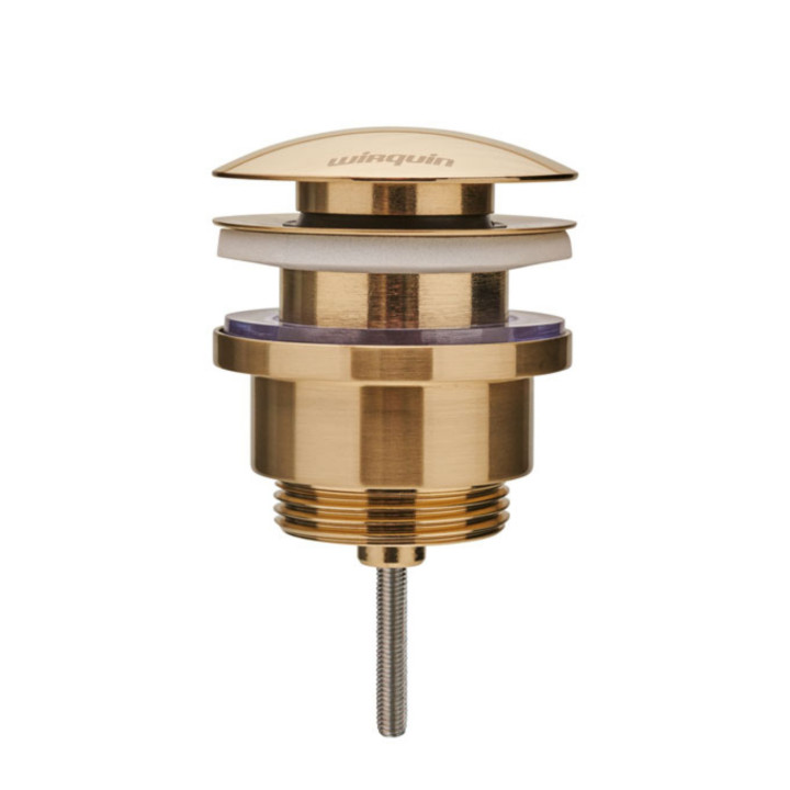 Bonde universelle laiton doré brossé mat pour lavabo vasque avec ou sans trop plein - 30724963