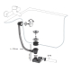 Vidage complet de baignoire NF à câble finition ABS noir mat L. 700 mm - 30724541