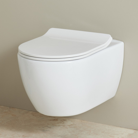 Cuvette WC suspendu sans bride effet vortex Bella