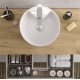 Plan de toilette aggloméré effet chêne aficain Ep.4 x l.100x P.46 cm stratifié