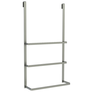 Porte-serviette à suspendre à une paroi de douche en aluminium gris  - Dim. : 40 x 70 x 11 cm