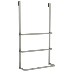 Porte-serviette à suspendre à une paroi de douche en aluminium gris  - Dim. : 40 x 70 x 11 cm