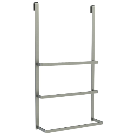 Porte-serviette à suspendre à une paroi de douche en aluminium gris  - Dim. : 40 x 70 x 11 cm