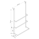 Porte-serviette à suspendre à une paroi de douche en aluminium gris  - Dim. : 40 x 70 x 11 cm