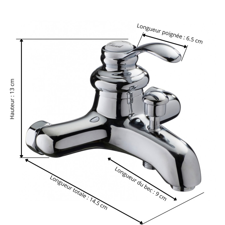 Mitigeur bain douche rétro Oxford