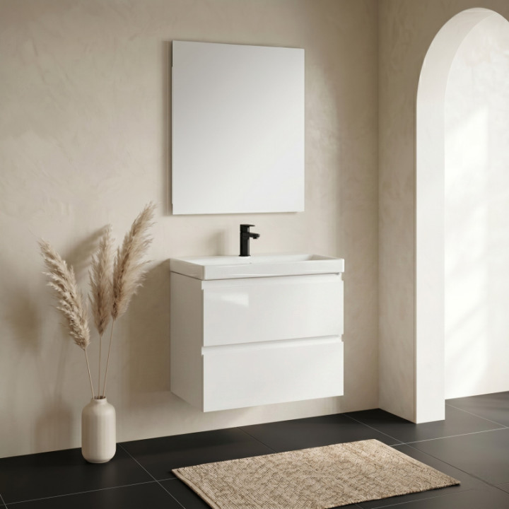 MEUBLE DE SALLE DE BAIN 60 CM BLANC MINIMAL