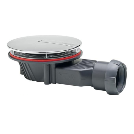 Bonde de douche horizontale extraplate 58 mm diam. 90 - chromé - 30723392