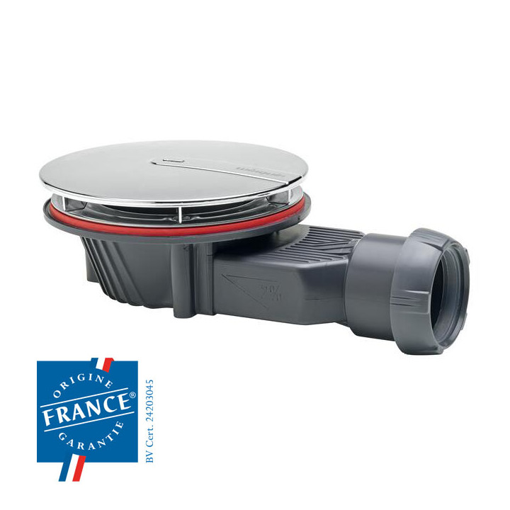 Bonde de douche horizontale extraplate 58 mm diam. 90 - chromé - 30723392