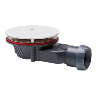 Bonde de douche horizontale extraplate 58 mm diam. 90 - blanc mat - 30724954