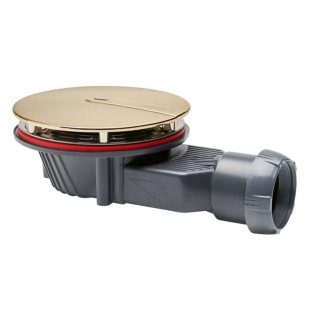 Bonde de douche horizontale extraplate 58 mm diam. 90 - doré brossé - 30724968